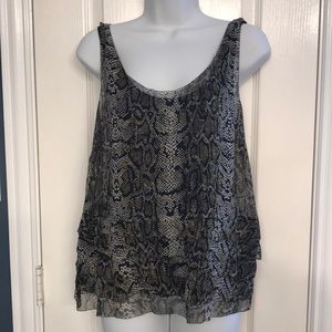 Snakeskin Print silk sleeveless blouse